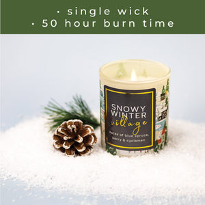 Snowy Winter Village - Seasonal Candle