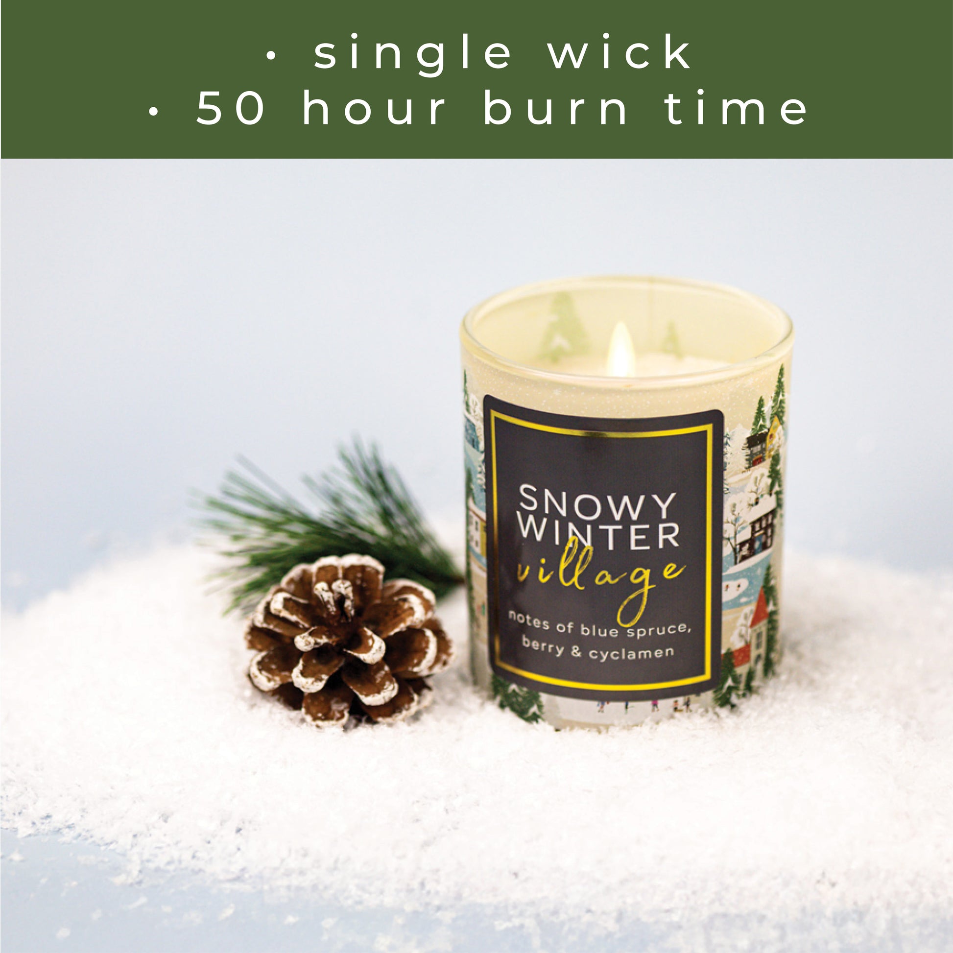 Snowy Winter Village - Seasonal Candle