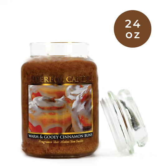 Warm & Gooey Cinnamon Buns - 24 oz Cheerful Candle