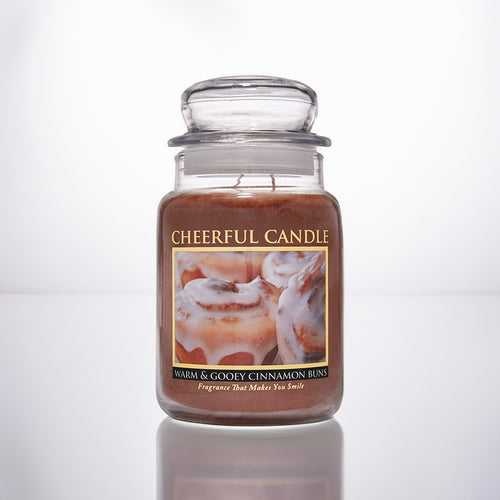 Warm & Gooey Cinnamon Buns Scented Candle -24 oz, Double Wick, Cheerful Candle