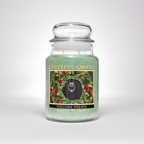 Welcome Wreath Scented Candle -24 oz, Double Wick, Cheerful Candle
