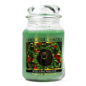 Welcome Wreath - 24 oz Cheerful Candle