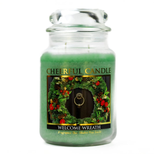 Welcome Wreath - 24 oz Cheerful Candle