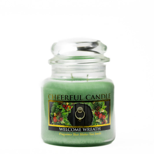 Welcome Wreath - 16 oz Cheerful Candle