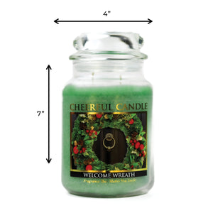 Welcome Wreath - 24 oz Cheerful Candle