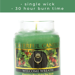 Welcome Wreath - 6 oz Cheerful Candle