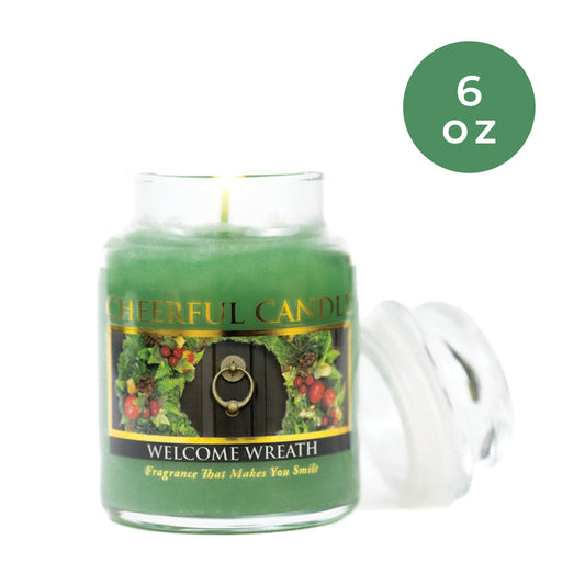 Welcome Wreath - 6 oz Cheerful Candle