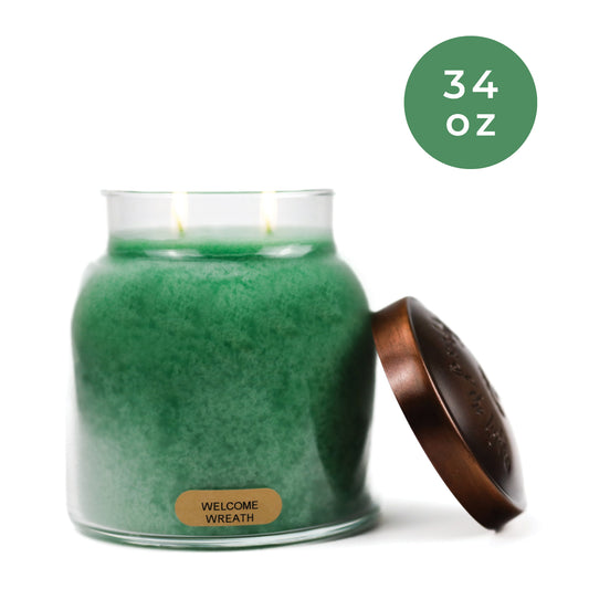 Welcome Wreath - 34 oz Papa Candle