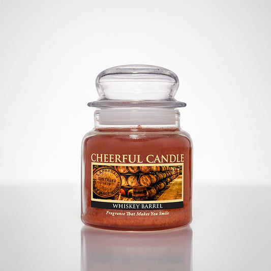 Whiskey Barrel Scented Candle -16 oz, Double Wick, Cheerful Candle
