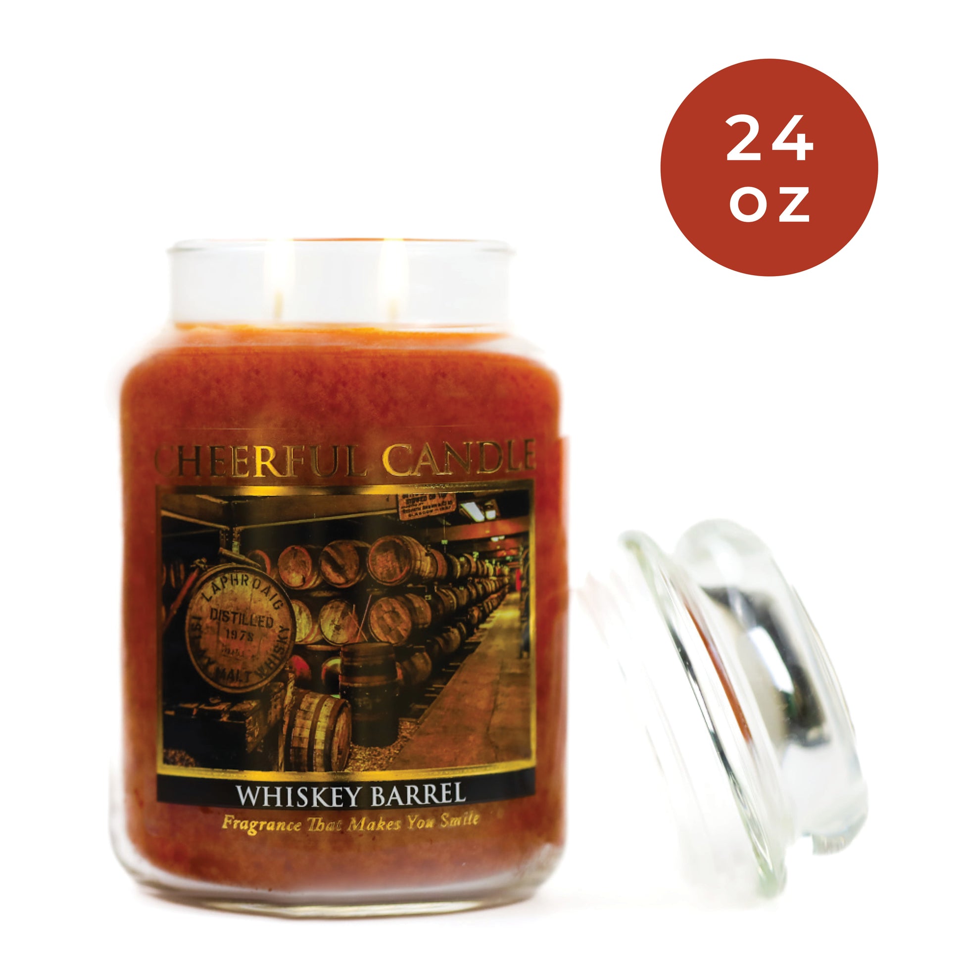 Whiskey Barrel - 24 oz Cheerful Candle