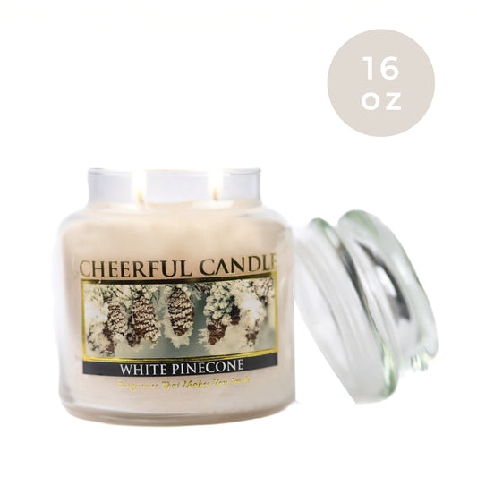White Pinecone - 16 oz Cheerful Candle
