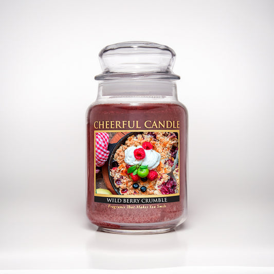 Wild Berry Crumble Scented Candle -24 oz, Double Wick, Cheerful Candle