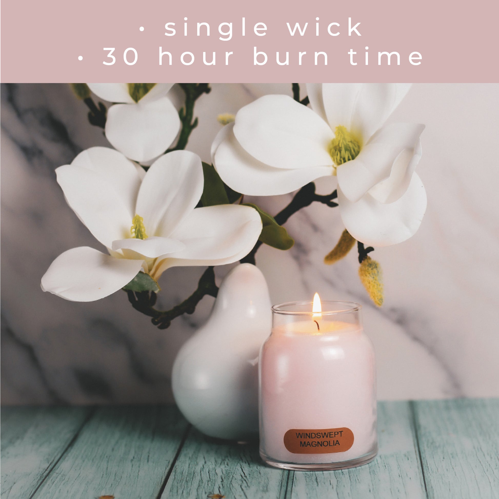 Windswept Magnolia - 6 oz Baby Candle