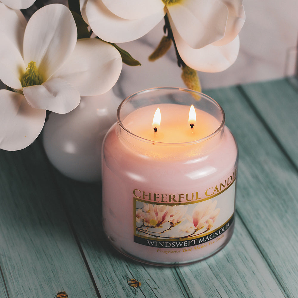 Windswept Magnolia Scented Candle -16 oz, Double Wick, Cheerful Candle