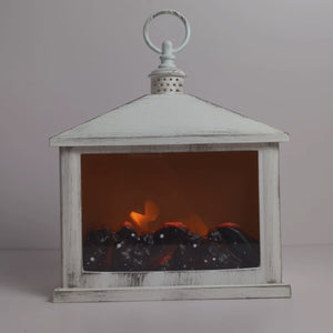 White - Fireplace Lantern Flameless