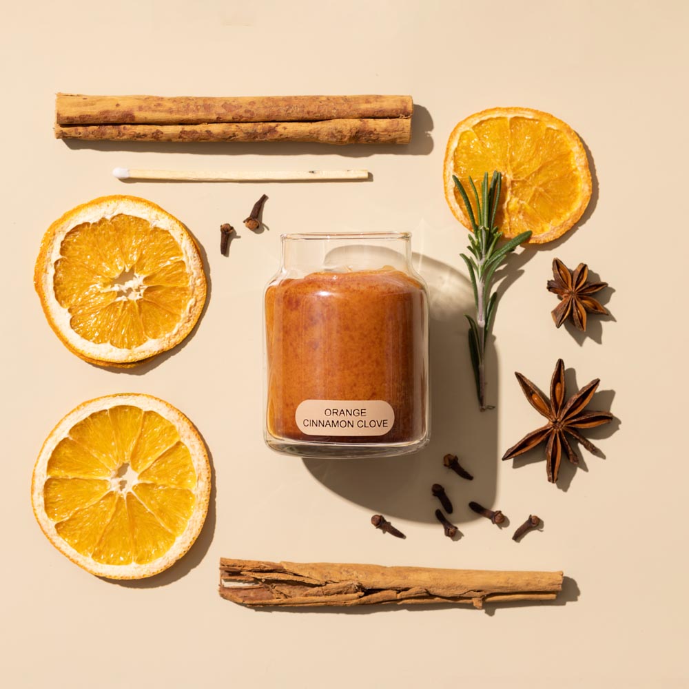 Orange Cinnamon Clove Scented Candle - 6 oz, Single Wick, Baby Jar