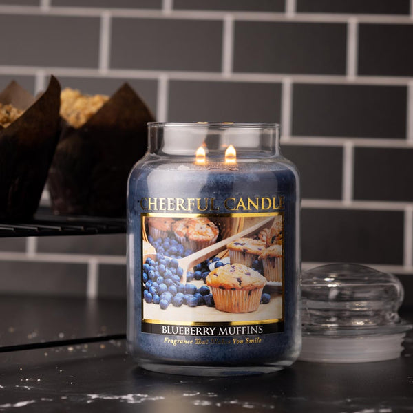 Blueberry Muffins Scented Candle -24 oz, Double Wick, Cheerful Candle