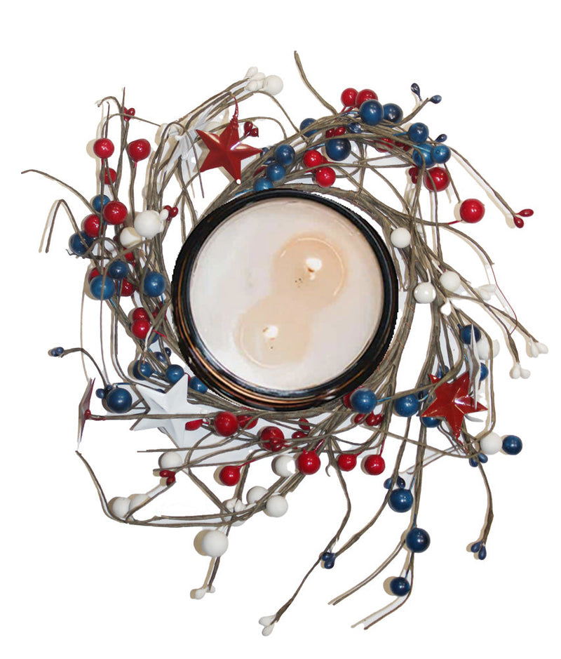 Americana Star with Berries - Candle Ring