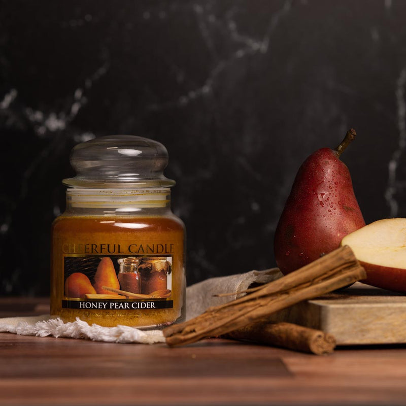Honey Pear Cider Scented Candle -16 oz, Double Wick, Cheerful Candle