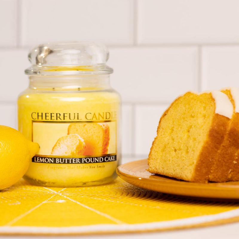 Lemon Butter Pound Cake Scented Candle -16 oz, Double Wick, Cheerful Candle
