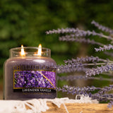 Lavender Vanilla Scented Candle -16 oz, Double Wick, Cheerful Candle