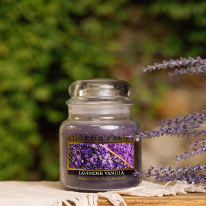 Lavender Vanilla Scented Candle -16 oz, Double Wick, Cheerful Candle