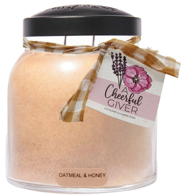 Oatmeal & Honey Scented Candle - 34 oz, Double Wick, Papa Jar